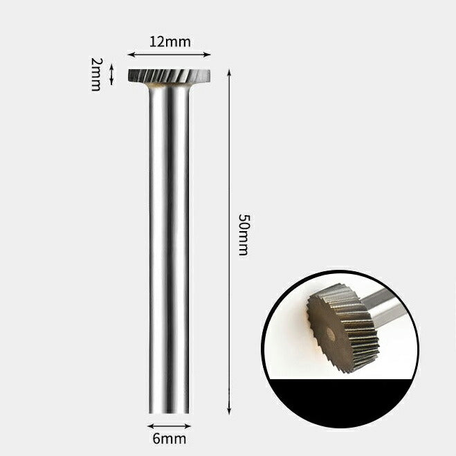 Tungsten Carbide Flat Edge Rotary Burr 12 x 2mm