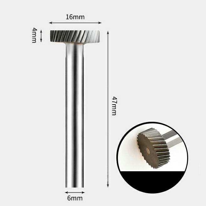 Fraise rotative à bord plat en carbure de tungstène 16 x 4 mm
