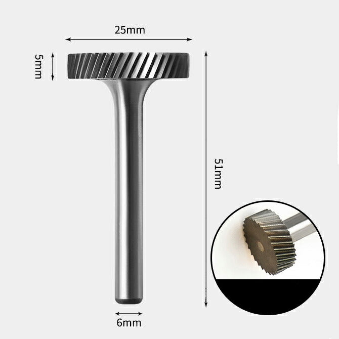 Tungsten Carbide Flat Edge Rotary Burr 25 x 5mm