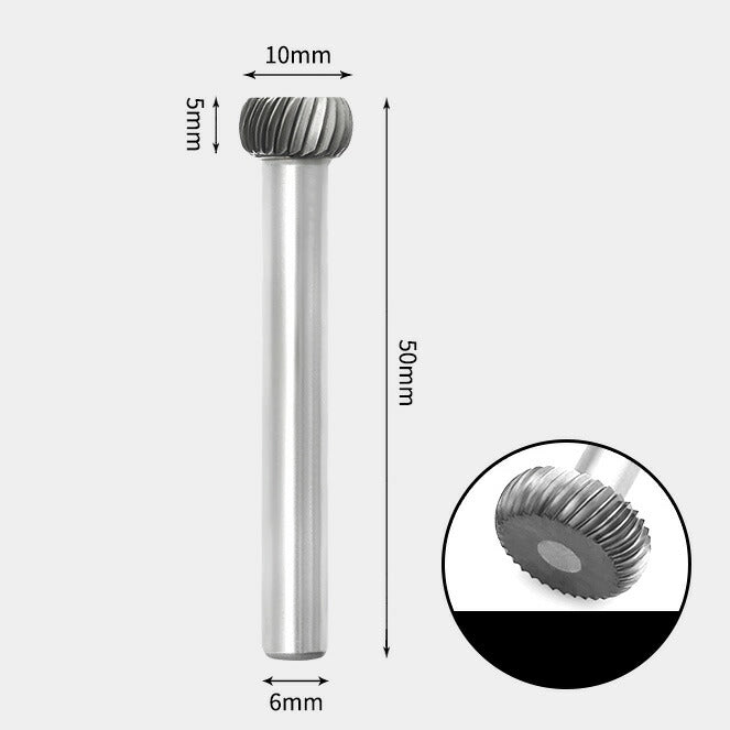 Tungsten Carbide Round Edge Rotary Burr Single-cut 10 x 5mm