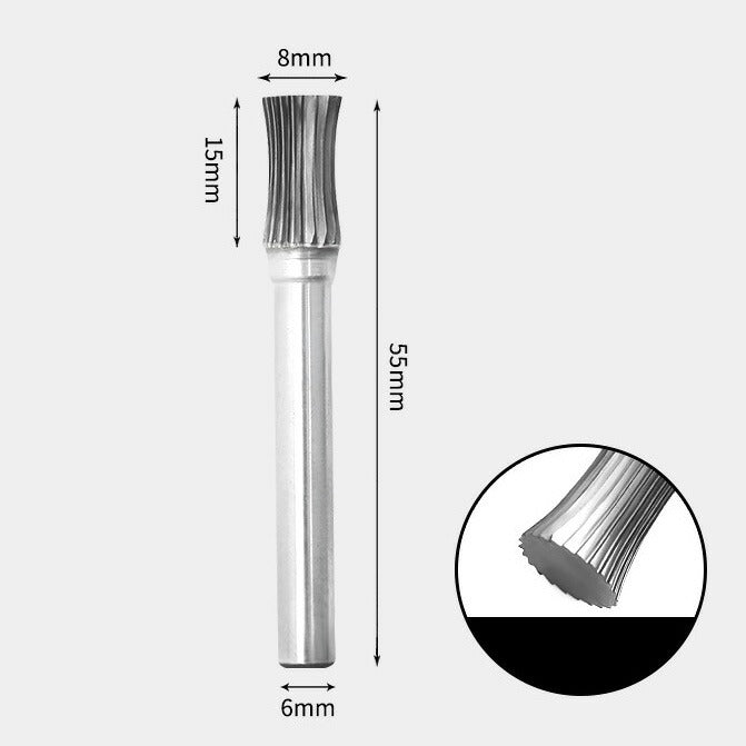Tungsten Carbide Concave Shape Rotary Burr 8 x 15mm