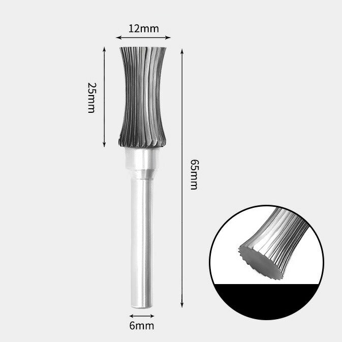 Tungsten Carbide Concave Shape Rotary Burr 12 x 25mm