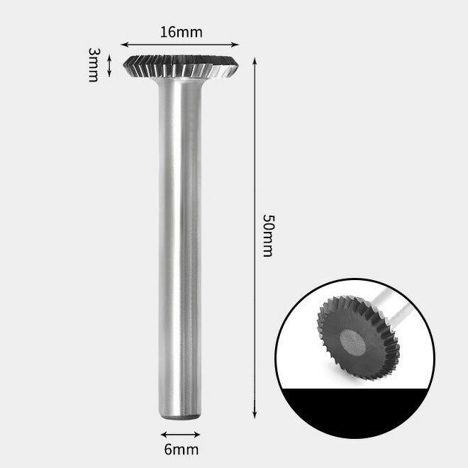 Tungsten Carbide 90 Degree Edge Rotary Burr Single-cut 16 x 3mm