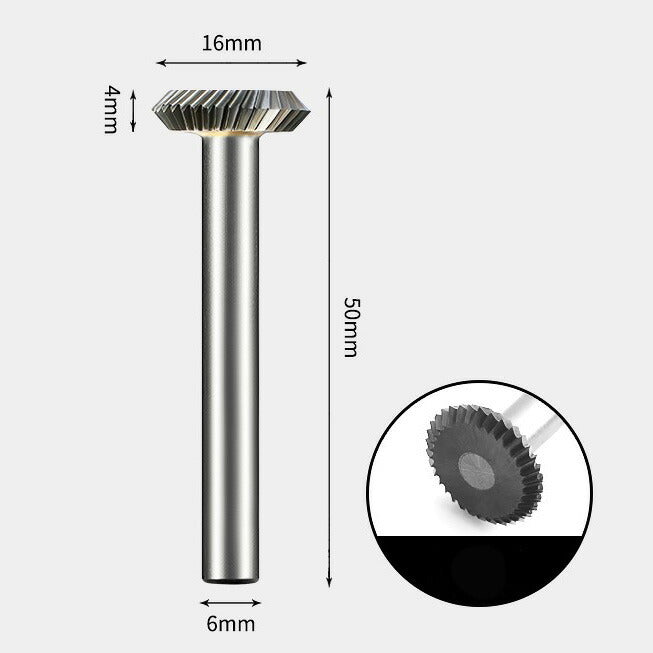 Tungsten Carbide 90 Degree Edge Rotary Burr Single-cut 16 x 4mm