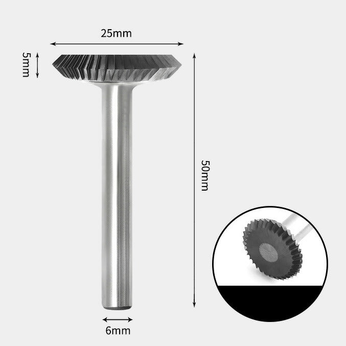 Tungsten Carbide 90 Degree Edge Rotary Burr Single-cut 25 x 5mm