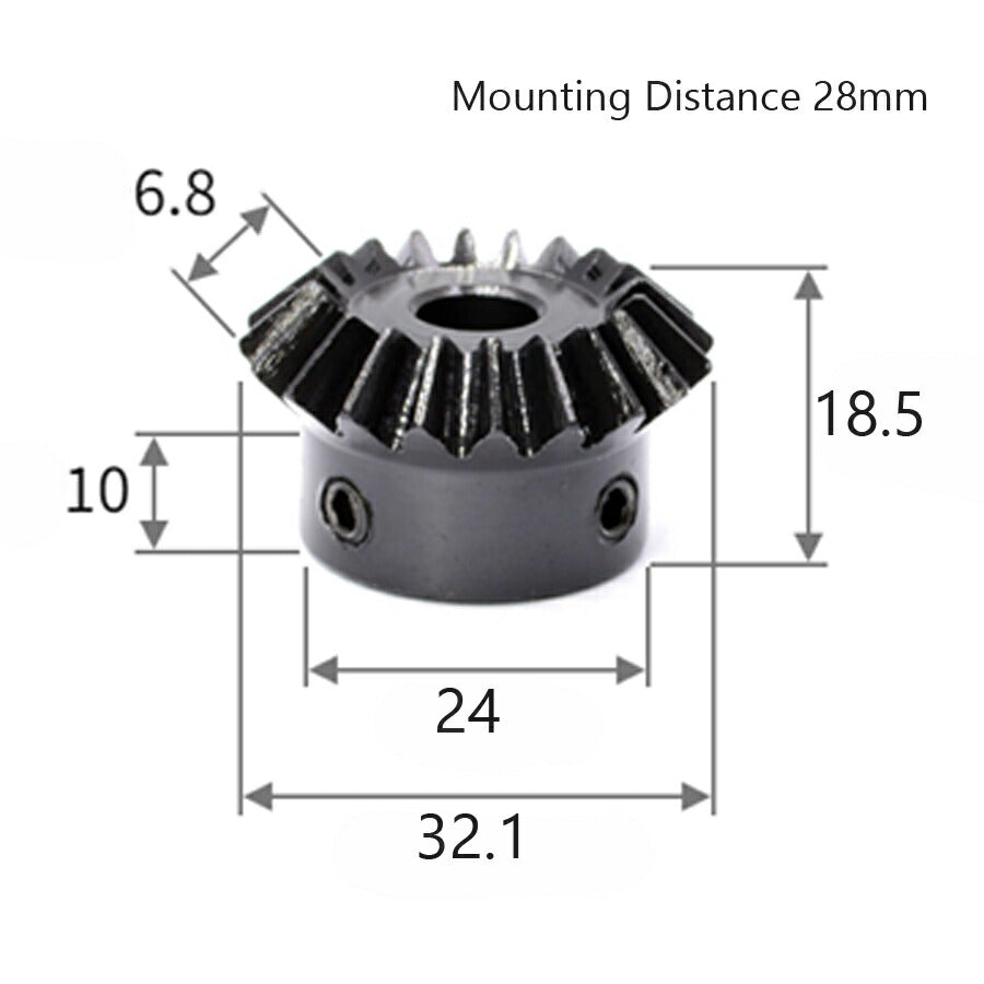 Module 1.5 Number of Teeth 20 Bore 10mm Ratio 1:1 Bevel Gear in Steel