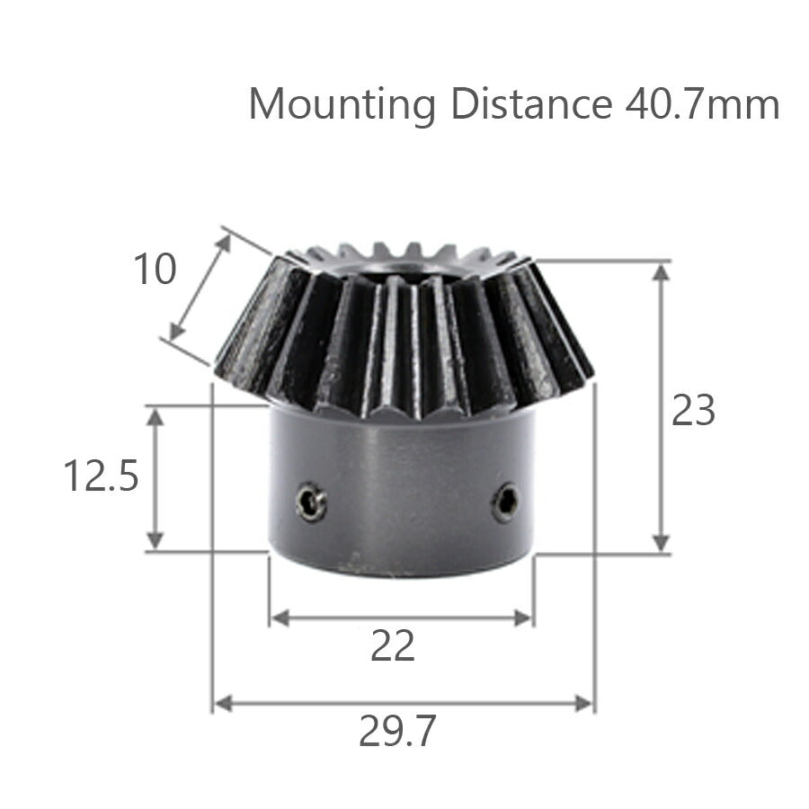 Module 1,5 Nombre de dents 18 Alésage 12 mm Rapport 1:2 Engrenage conique en acier
