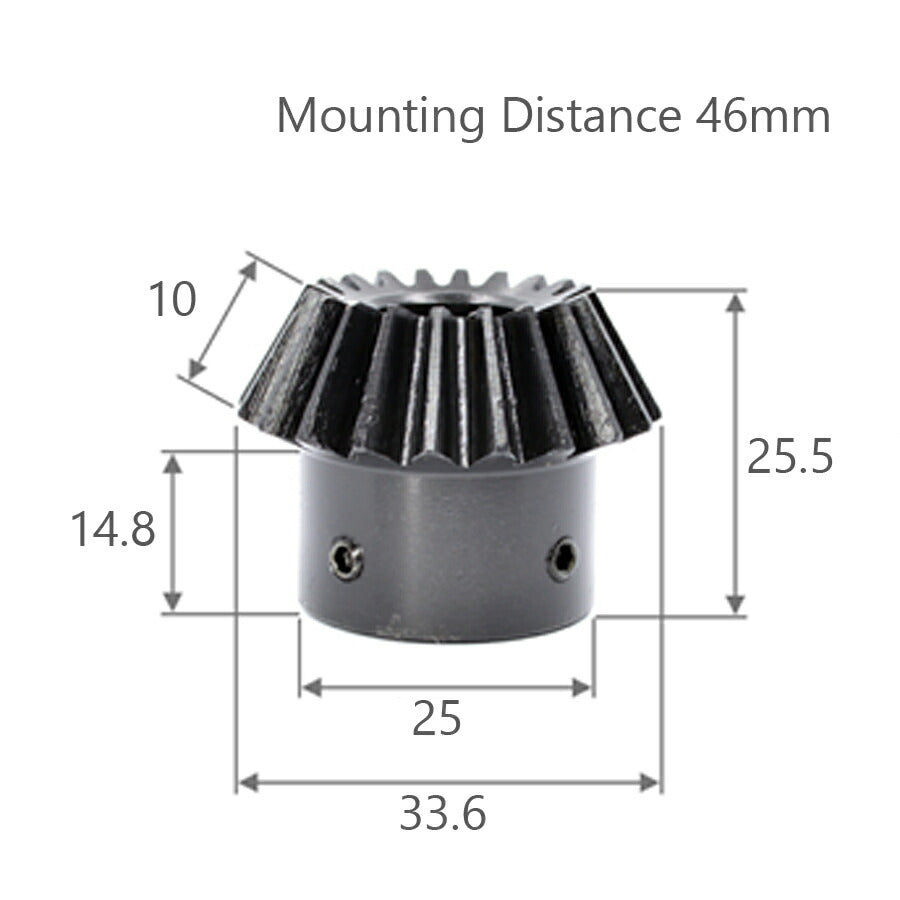 Module 1,5 Nombre de dents 20 Alésage 12 mm Rapport 1:2 Engrenage conique en acier