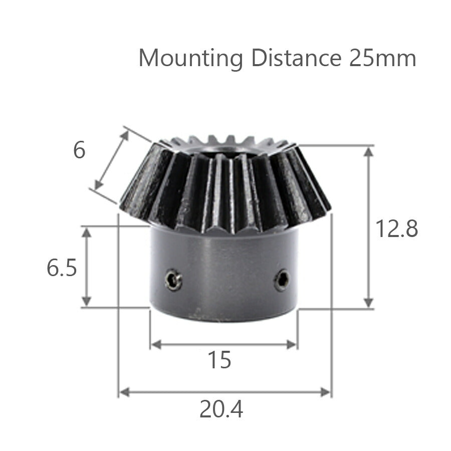 Module 1 Number of Teeth 18 Bore 8mm Ratio 1:2 Bevel Gear in Steel