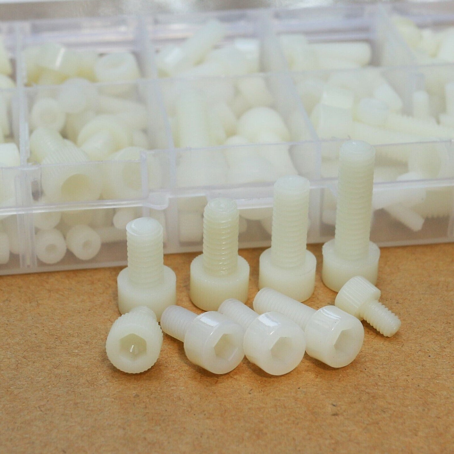 150Pcs M3 M4 M5 M6 Nylon Plastis Allen Hex Socket Head Cap Screws Bolts Kit