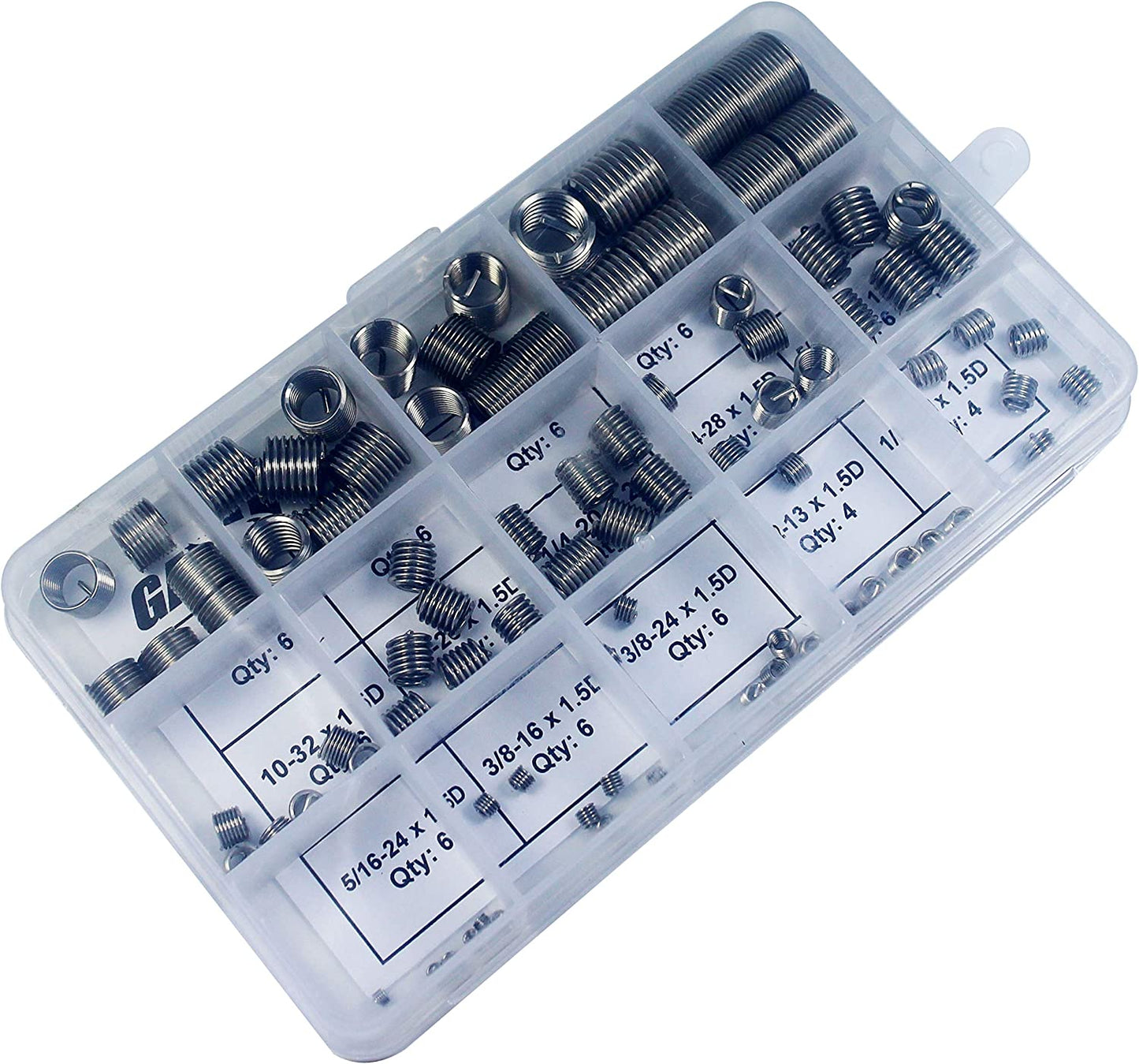 Assortiment d'insertion de réparation de fil hélicoïdal en acier inoxydable 304, 86 pièces, USA