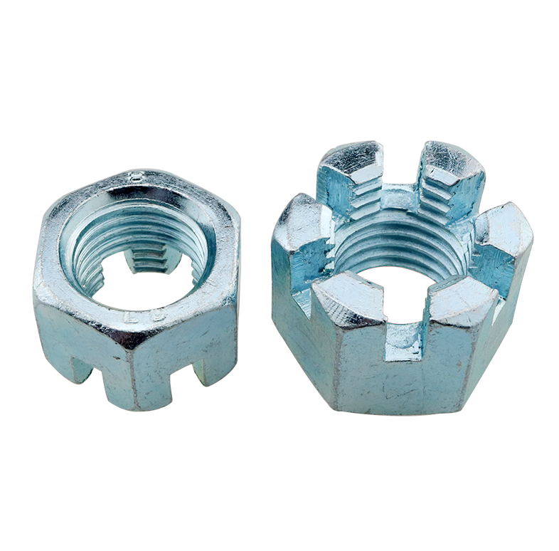 7/16" - 20 UNF 2 Pcs Steel Slotted Hex Castle Nuts