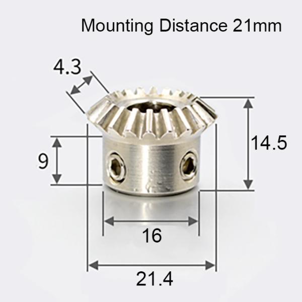 Module 1 Number of Teeth 20 Bore 8mm Ratio 1:1 Bevel Gear in Stainless steel