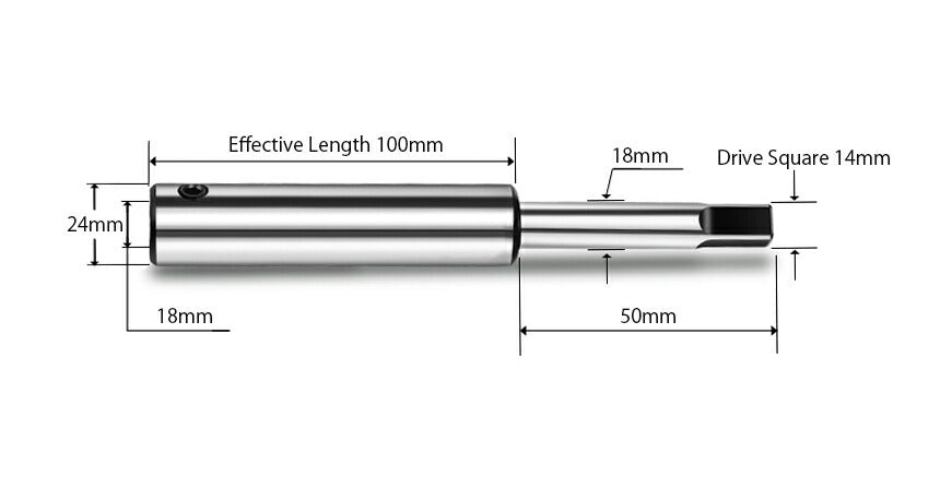 ISO M24 Tap Extension 100mm Length