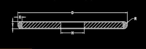 6" / 150 mm Diamantschleifscheibe mit geradem Bogen, Körnung 150