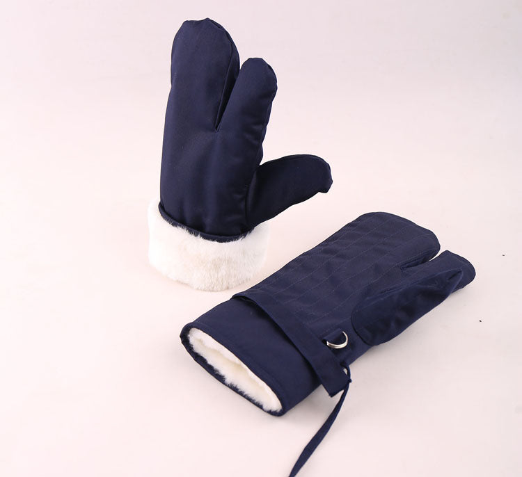 Shearling Sheepskin Cycling Working Gloves Three Finger