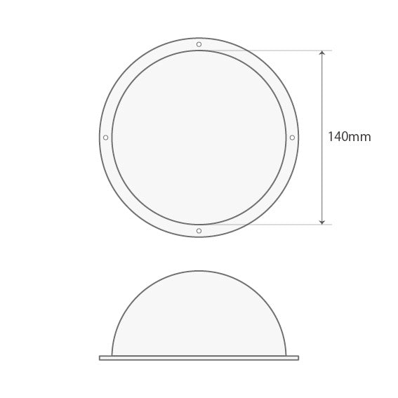 Acrylic PMMA Dome Shape Dust Cover with Screw hole