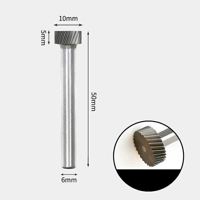 Tungsten Carbide Flat Edge Rotary Burr 10 x 5mm