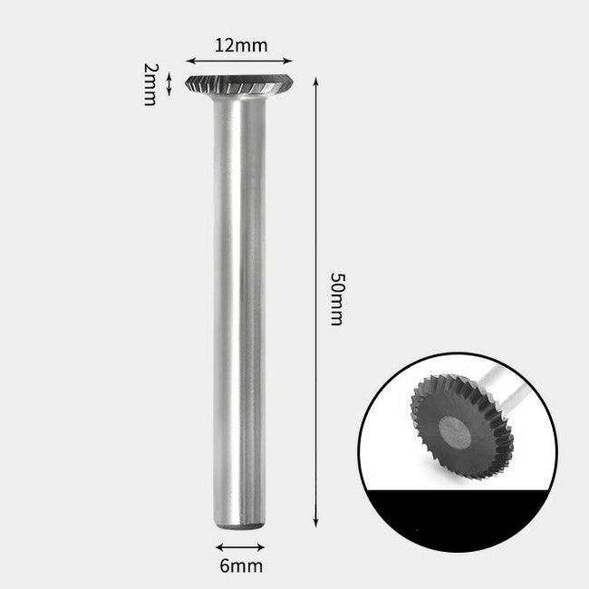 Fraise rotative en carbure de tungstène à bord à 90 degrés, coupe unique 12 x 2 mm