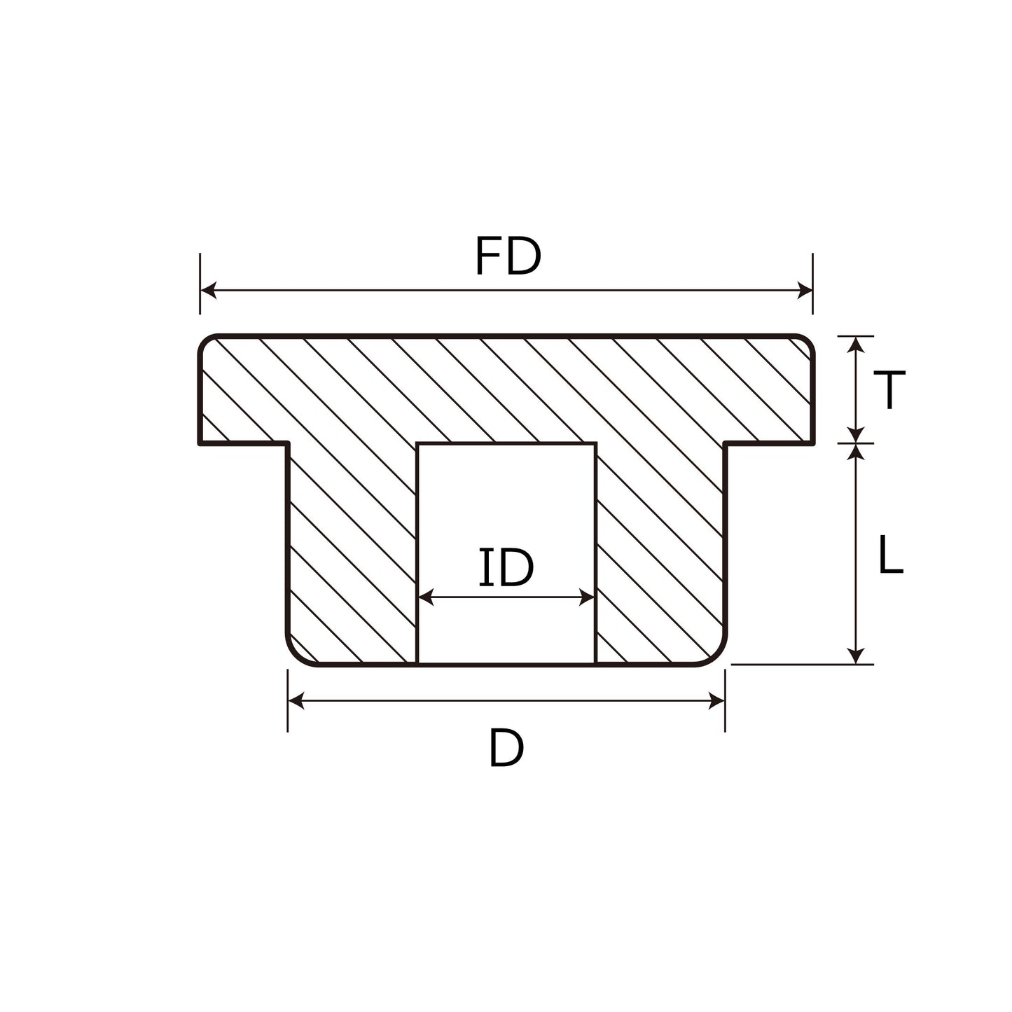 108.6mm Hollow White Silicone Rubber Hole Plug 1 Pcs
