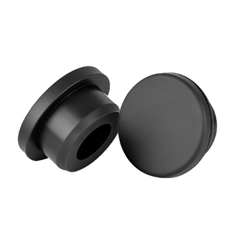 32mm Hollow Black Silicone Rubber Hole Plug 5 Pcs