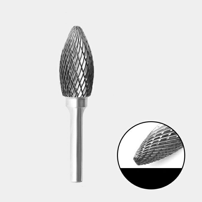 Tungsten Carbide Flame Shape Rotary Burr Double-cut 16 x 32mm