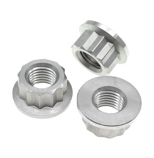 M6 x 1.0 Grade 5 Titanium 12-point Flange Nut