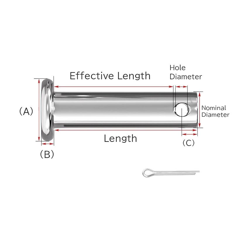 φ20 x 90mm Clevis Pins with Holes 1 Pcs