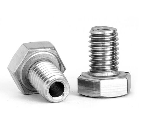 M10 x 1.5 x 16mm Hole 5.2mm Hex Head Hollow Through Hole Screws Bolt 10 Pcs