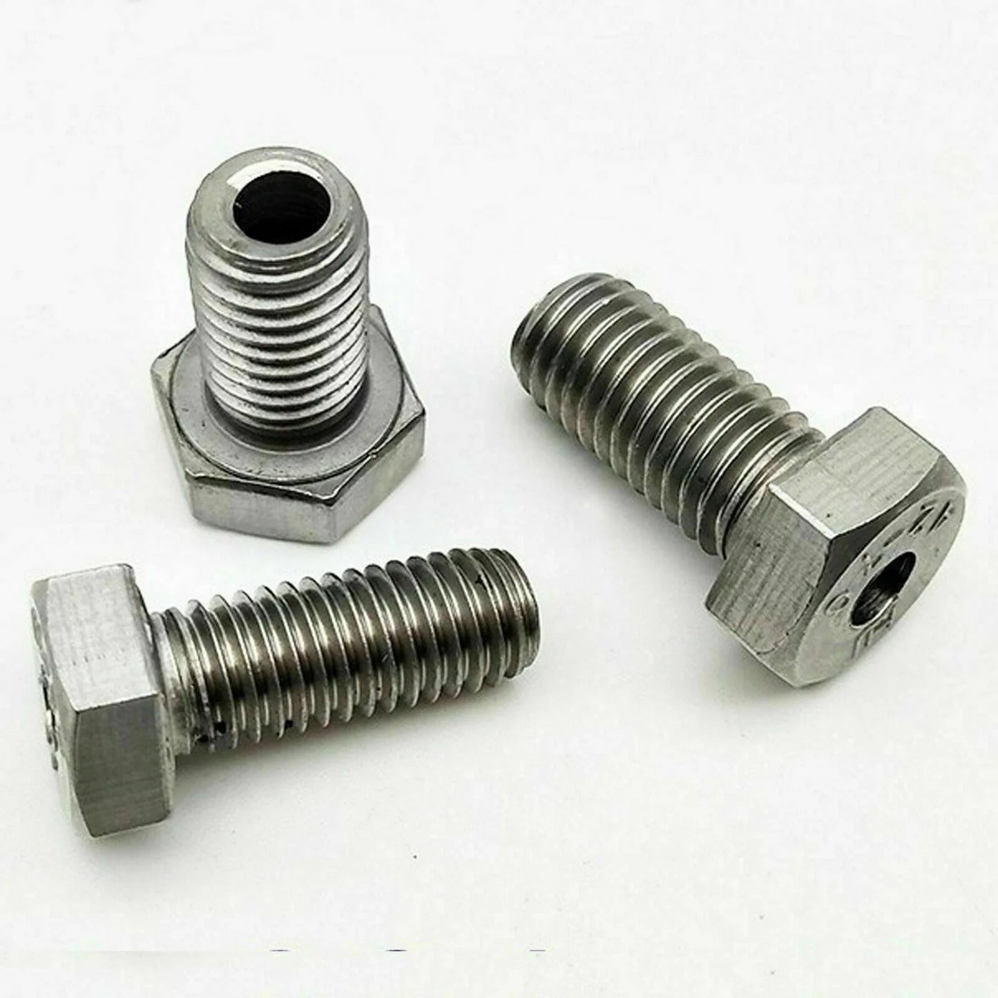 M10 x 1.5 x 40mm Hole 5.2mm Hex Head Hollow Through Hole Screws Bolt 2 Pcs
