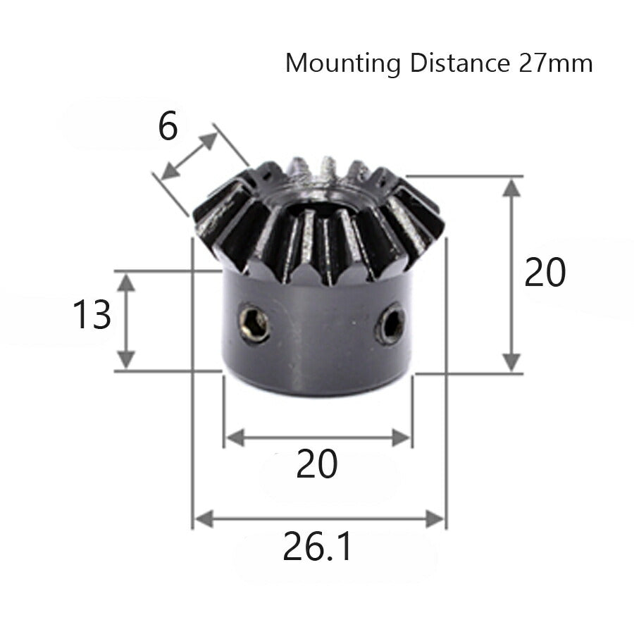 Module 1.5 Number of Teeth 16 Bore 10mm Ratio 1:1 Bevel Gear in Steel