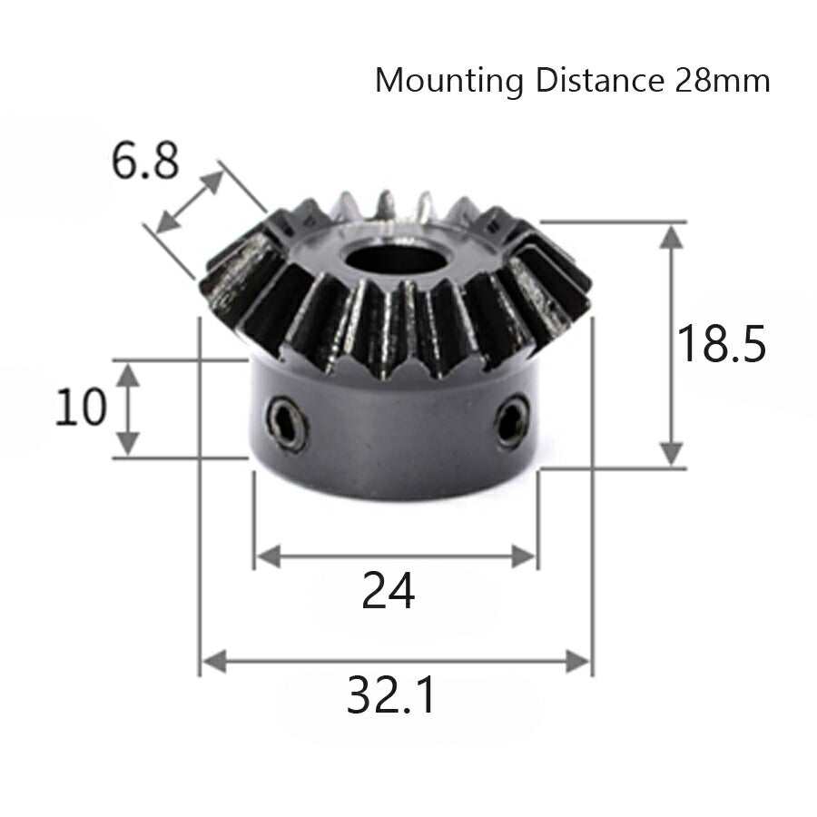 Modul 1,5 Anzahl der Zähne 20 Bohrung 16 mm Übersetzung 1:1 Kegelrad aus Stahl