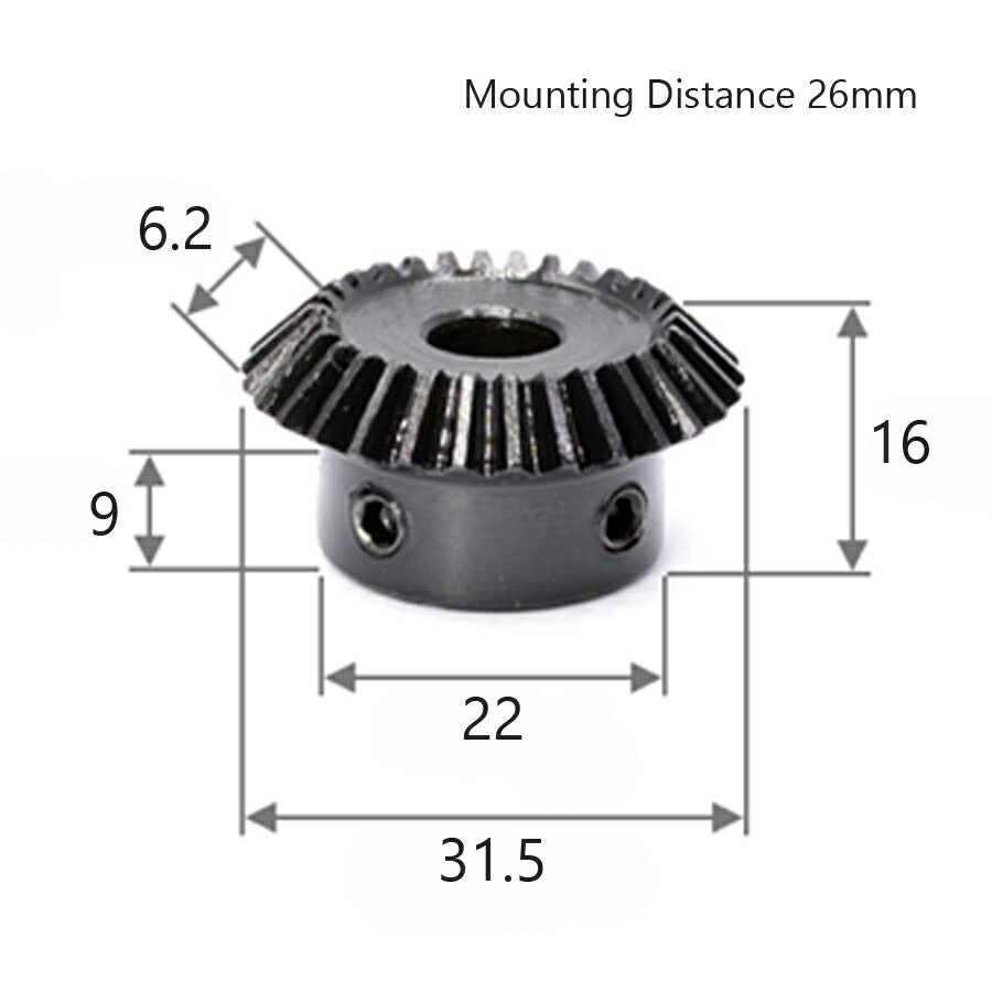 Modul 1 Anzahl der Zähne 30 Bohrung 14 mm Übersetzung 1:1 Kegelrad aus Stahl