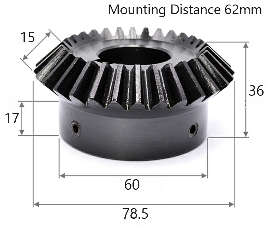 Modul 2,5 Anzahl der Zähne 30 Bohrung 18 mm mit 6 mm Keilnutverhältnis 1:1 Kegelrad aus Stahl