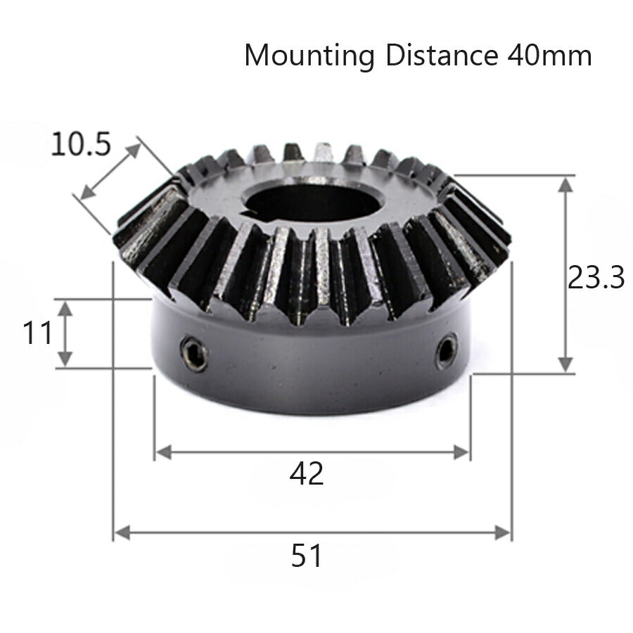 Module 2 Nombre de dents 25 Alésage 12 mm avec rapport de clavette de 4 mm Engrenage conique 1:1 en acier