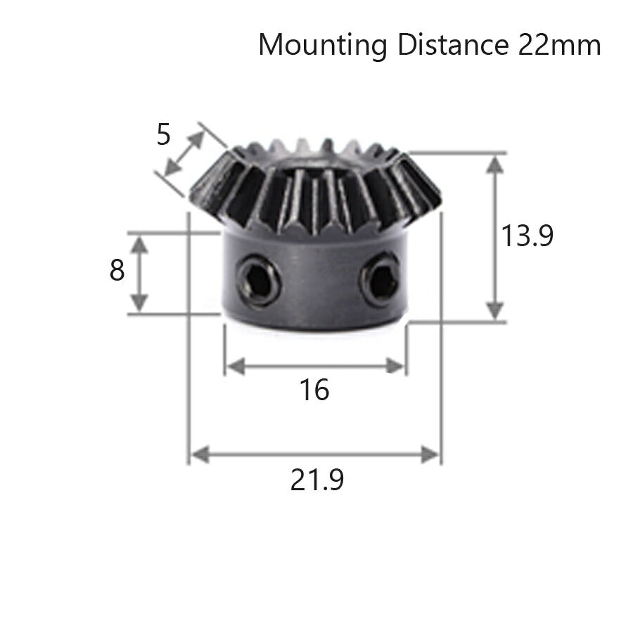 Module 1 Nombre de dents 20 Alésage 6 mm Rapport 1:1,25 Engrenage conique en acier