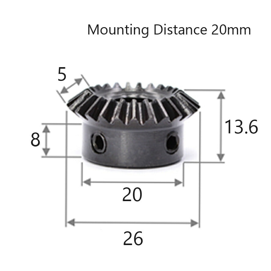 Module 1 Nombre de dents 25 Alésage 10 mm Rapport 1:1,25 Engrenage conique en acier