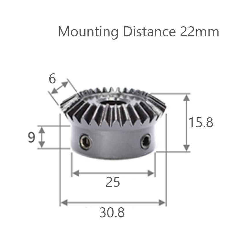 Module 1 Number of Teeth 30 Bore 12mm Ratio 1:1.5 Bevel Gear in Steel