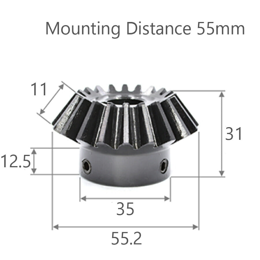 Module 2.5 Number of Teeth 20 Bore 14mm With 5mm Keyway Ratio 1:1.5 Bevel Gear in Steel