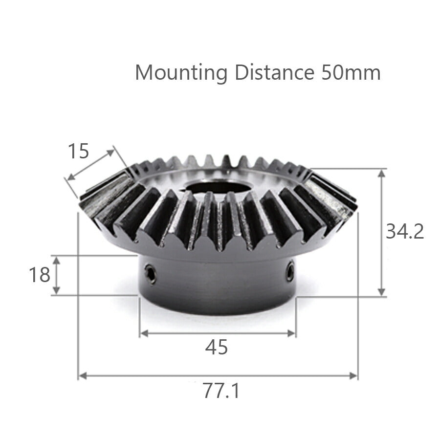 Module 2.5 Number of Teeth 30 Bore 18mm With 6mm Keyway Ratio 1:1.5 Bevel Gear in Steel