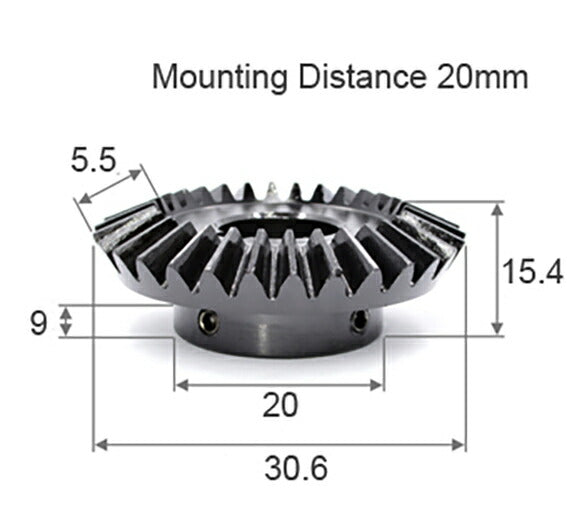 Module 1 Nombre de dents 30 Alésage 8 mm Rapport 1:2 Engrenage conique en acier