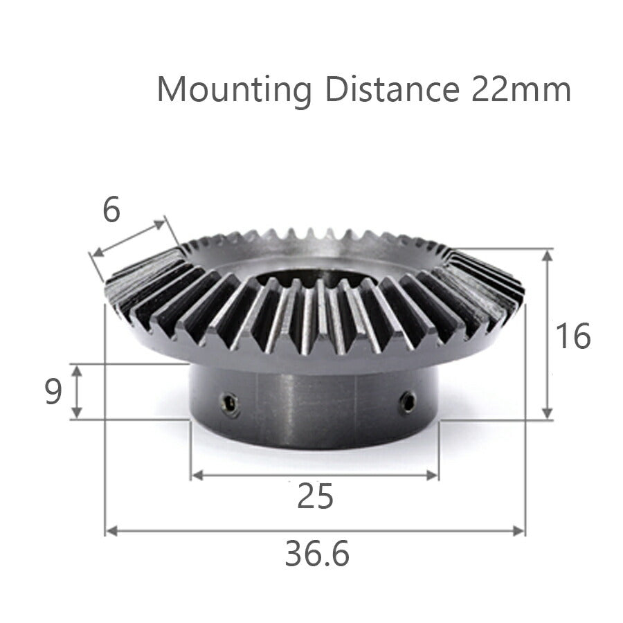 Module 1 Number of Teeth 36 Bore 8mm Ratio 1:2 Bevel Gear in Steel