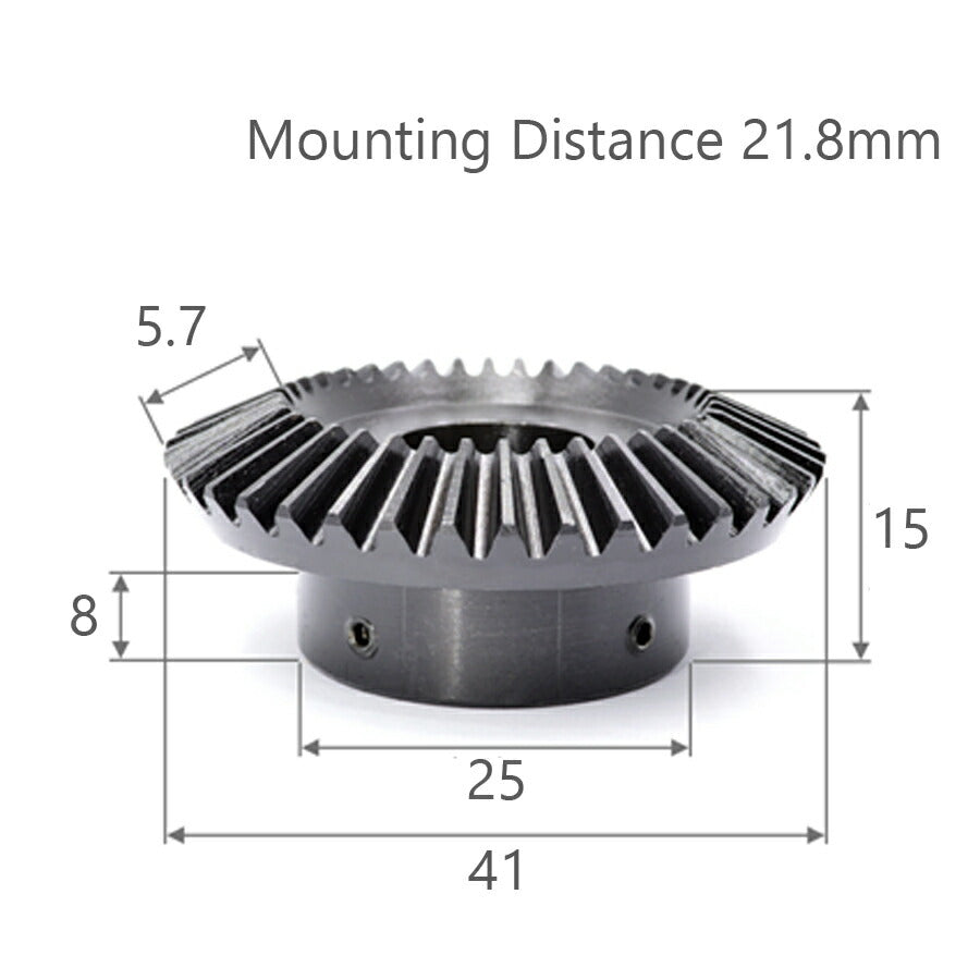 Module 1 Nombre de dents 40 Alésage 8 mm Rapport 1:2 Engrenage conique en acier