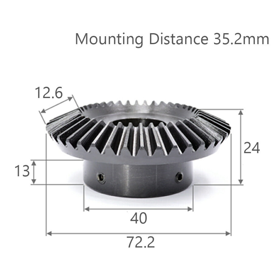 Modul 2 Anzahl der Zähne 36 Bohrung 15 mm mit 5 mm Keilnutverhältnis 1:2 Kegelrad aus Stahl