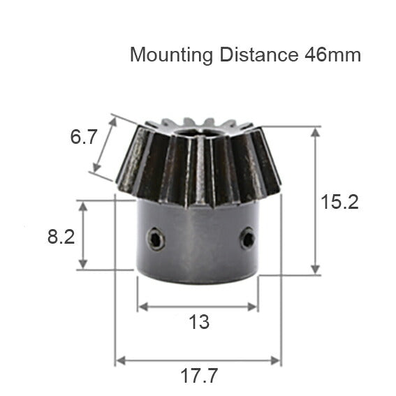 Module 1 Number of Teeth 15 Bore 6mm Ratio 1:3 Bevel Gear in Steel