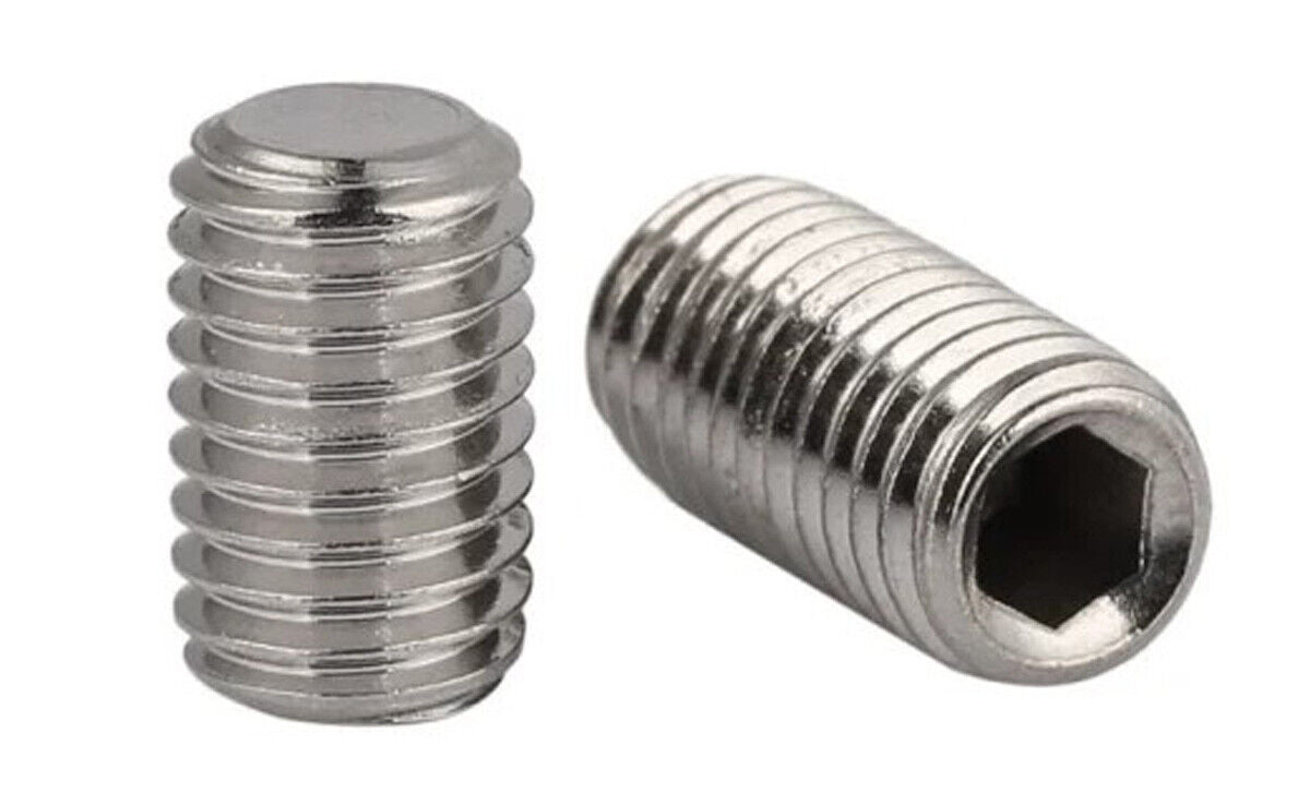 M16 x 2.0 x 25mm Flat Point Socket Set / Grub Screws Stainless Steel 2 Pcs