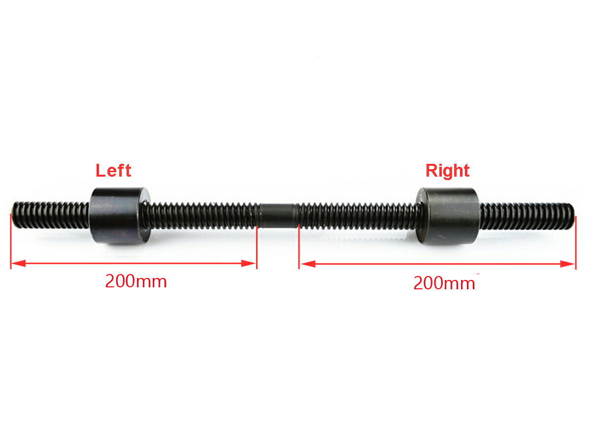 TR14 x 3 Gewindelänge 400 mm Trapezgewindespindel mit Links- und Rechtsgewinde