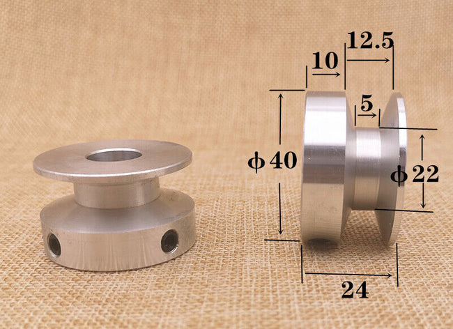 Poulie de courroie trapézoïdale OD 40 mm, alésage 20 mm, pour courroie en caoutchouc V de section A 1/2"