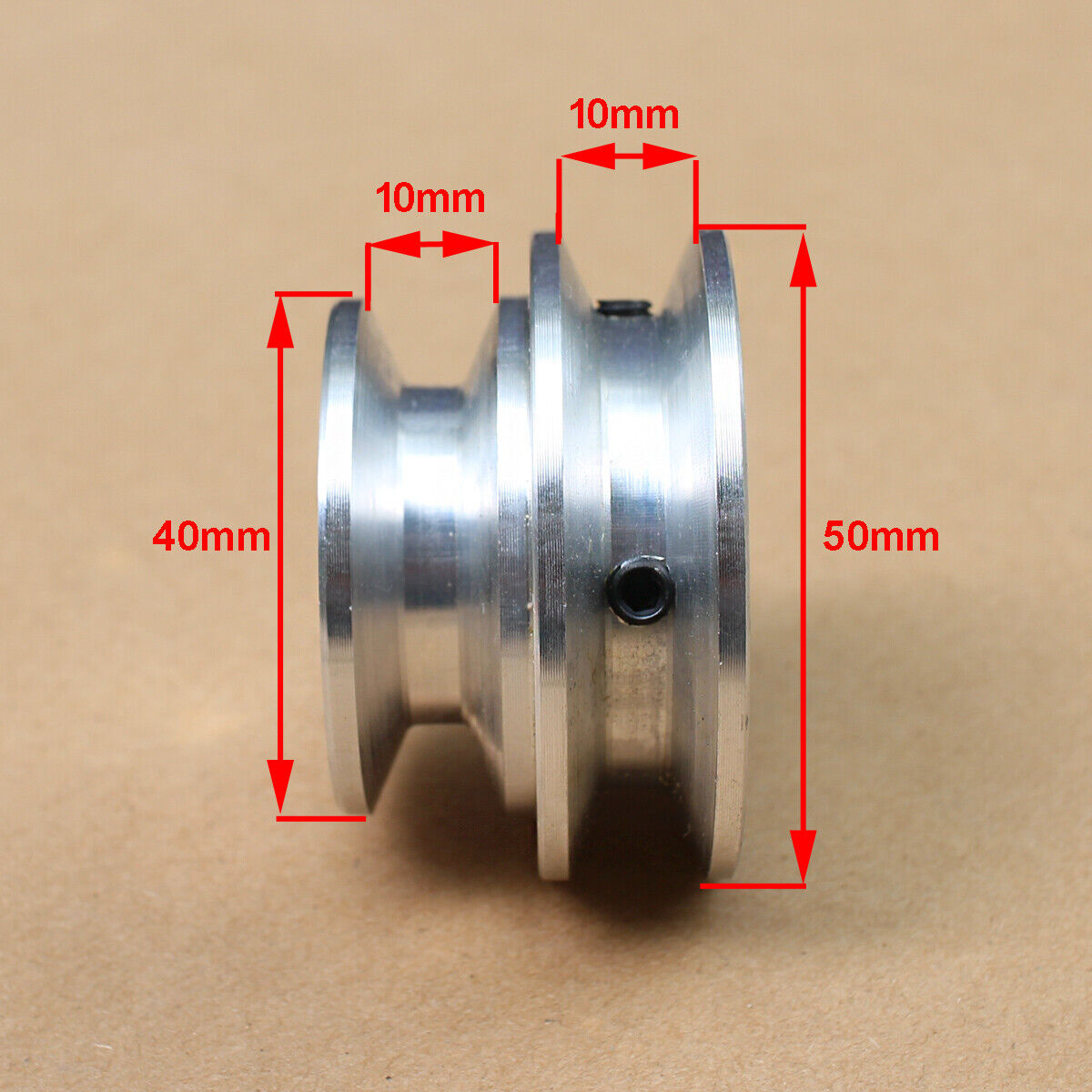 Poulie à 2 étapes pour section O, courroie en caoutchouc V de 3/8 pouces, alésage de 50mm de diamètre extérieur, rainure en V de 8mm