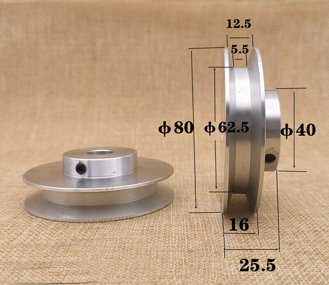 OD 80 mm Bore 17 mm V-Belt Pulley for A Section 1/2" V Rubber Belt